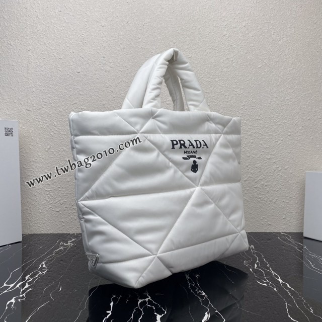 Prada專櫃秋冬新款托特包 2VG082 普拉達白色尼龍布手提購物袋 csp1642